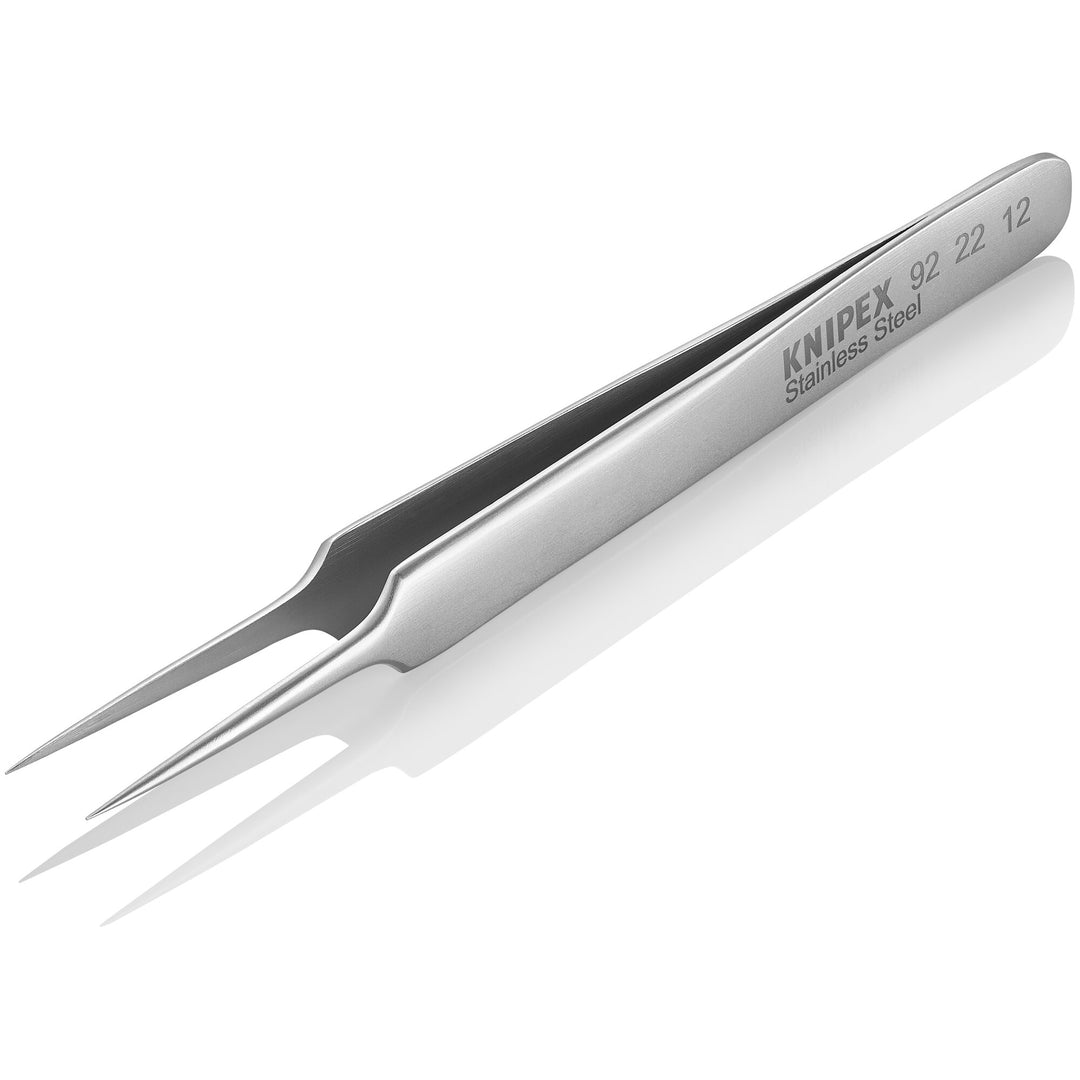 Knipex 92 22 12 4" Stainless Steel Gripping Tweezers-Needle Point Tips