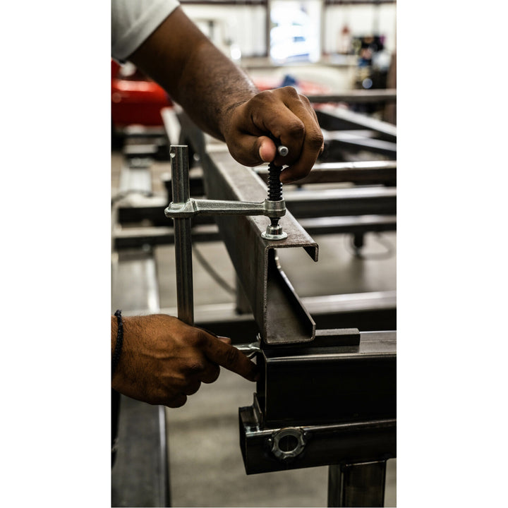 Bessey GS12-8K Clamp, welding, F-style, crimped on swivel pad, 4 In. x 3.125 In. 550 lb