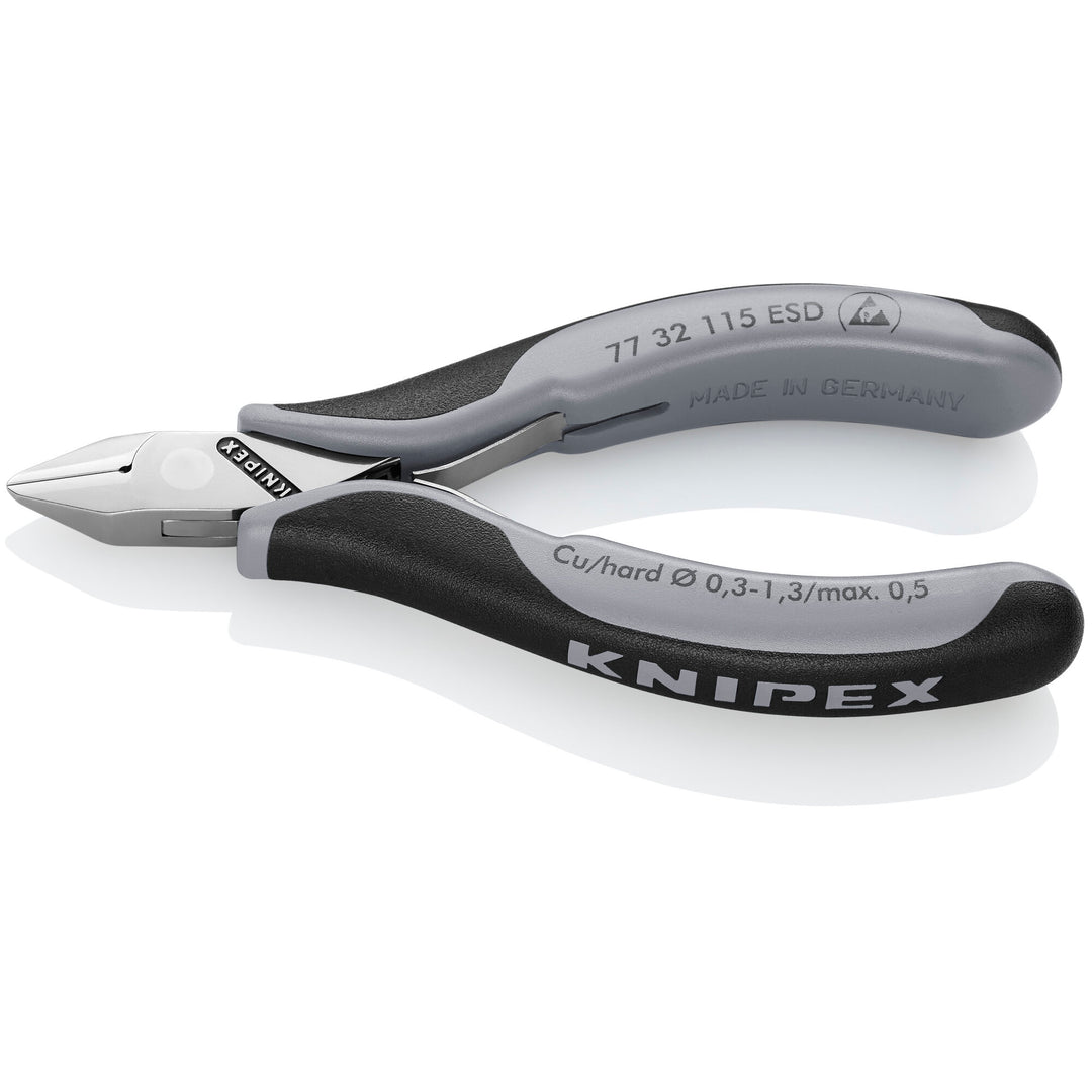 Knipex 77 32 115 ESD 4 1/2" Electronics Diagonal Cutters-ESD Handles