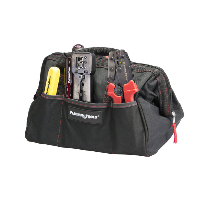 Platinum Tools 4006 Tool Bag, Big Mouth with 6 Pockets