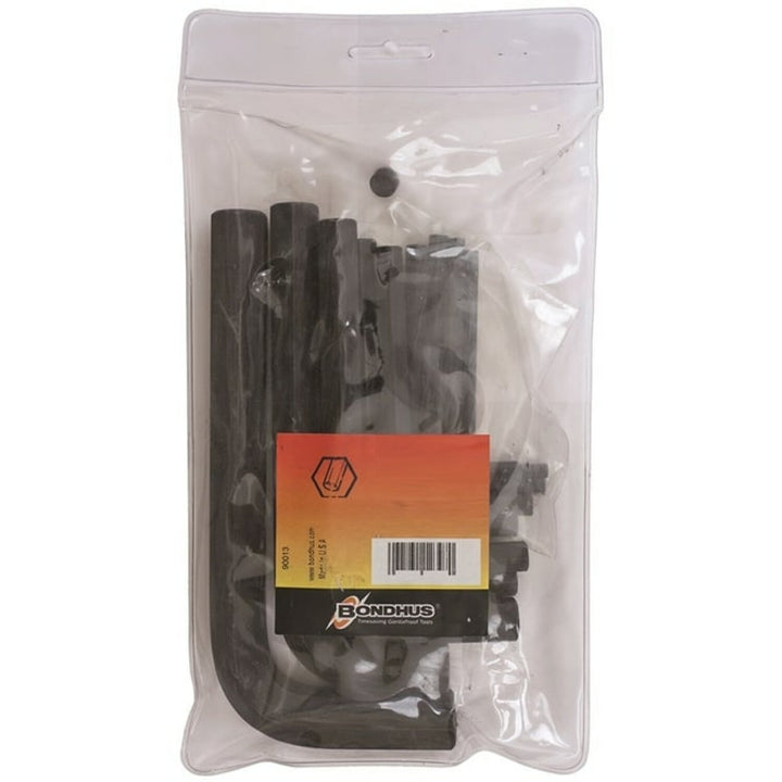 Bondhus 12392 Hex Tip Key L Wrench Set with ProGuard Finish and Short Arm in Pouch, (2-8mm), 7 Piece