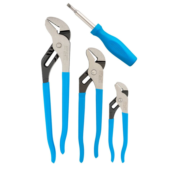 Channellock GS-3SH 3pc Tongue & Groove Pliers Set with 6in1 Professional Driver