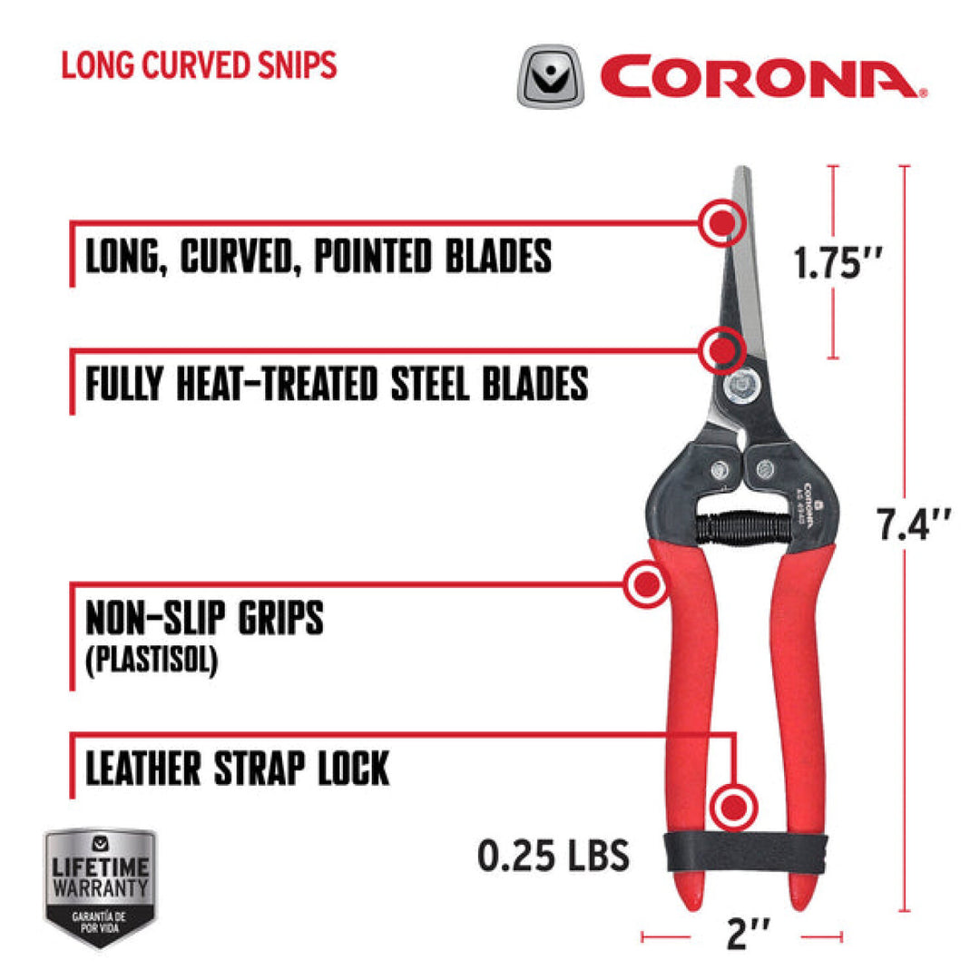 Corona AG 4940  Long Curved Snips - Tempered Steel, 1¾ Inch
