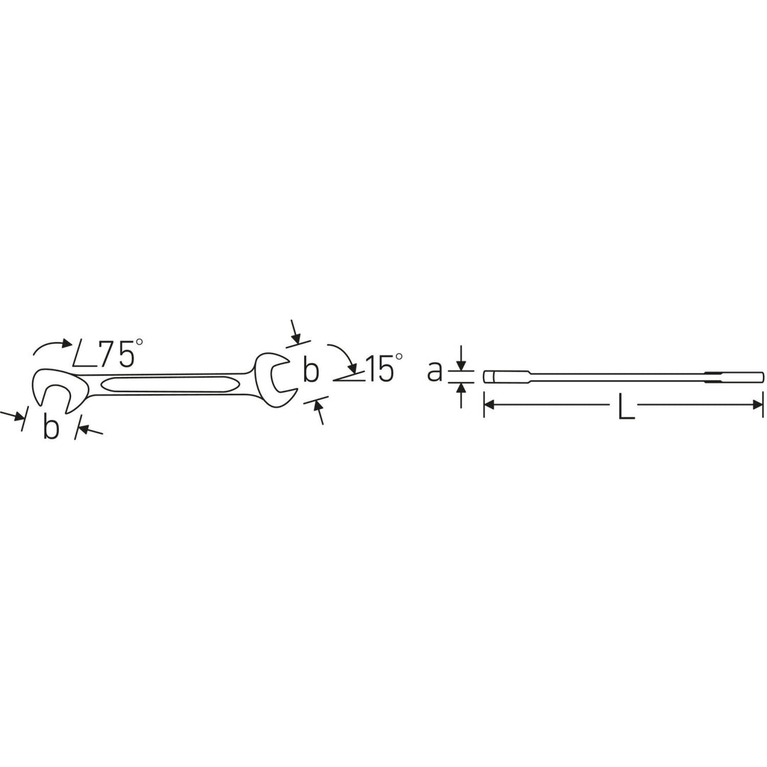 Stahlwille 40461010 12a Small double open ended Spanner Electric, 5/32"