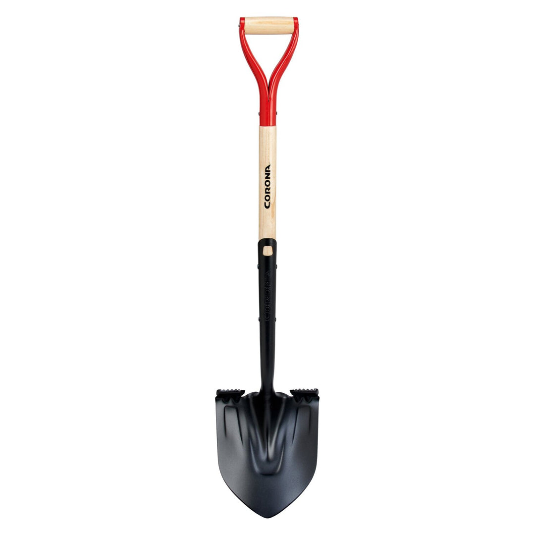 Corona SS16101 Boron Steel 14-Gauge Round Point Shovel, D Grip Hardwood Handle