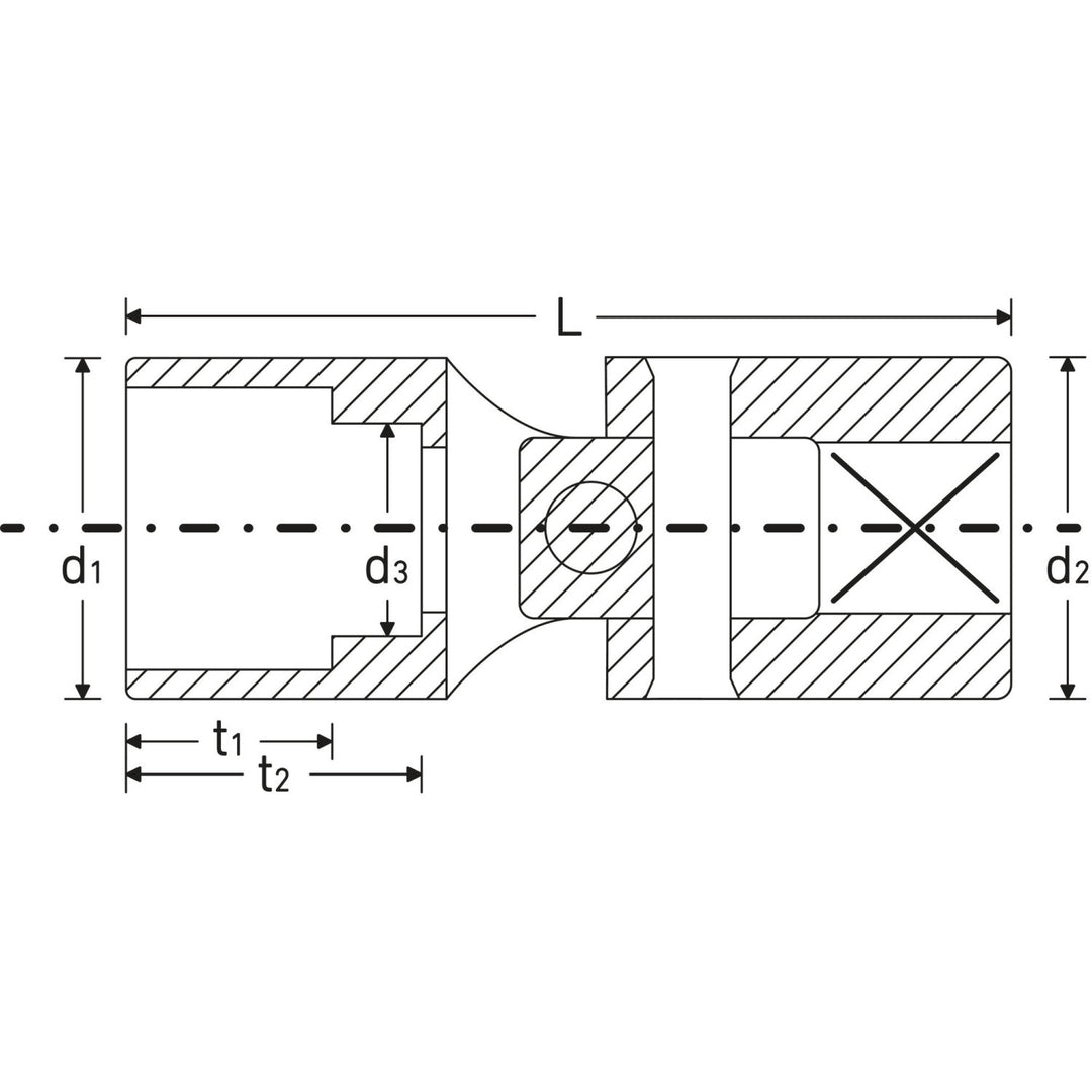 Stahlwille 01540032 Uniflex Bi-Hex Socket 402A  1/2" 1/4" Drive