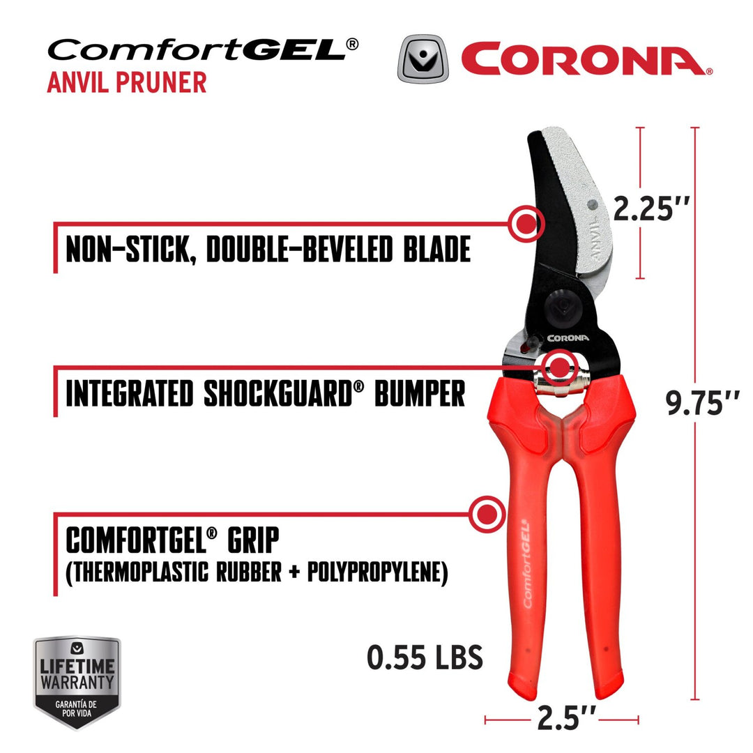 Corona AP 3334 ComfortGEL Anvil Pruner - 3/4 Inch