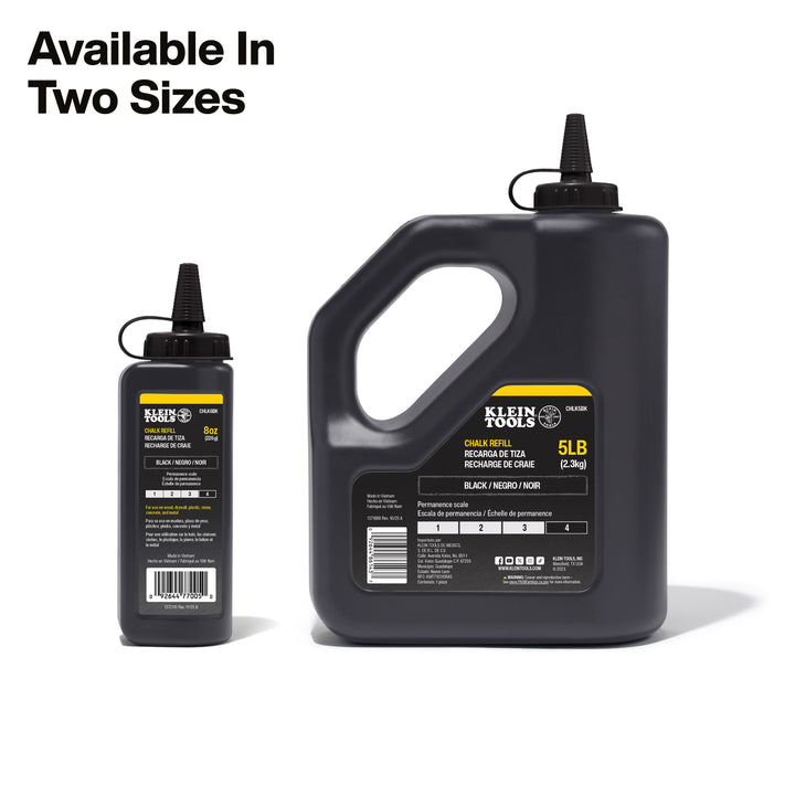 Klein Tools CHLK5BK Chalk Refill, Black, 5-Pound