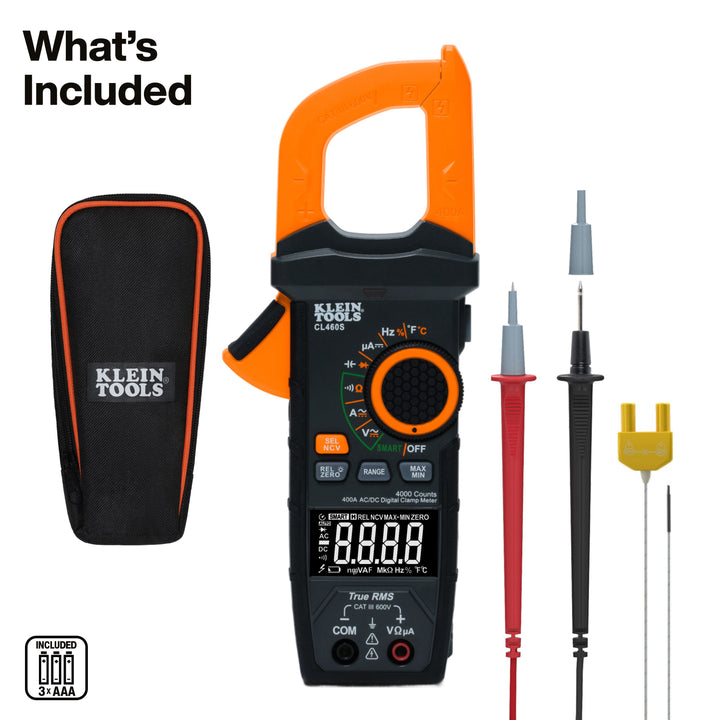 Klein Tools CL460S 400A AC/DC Auto-Ranging Smart Digital Clamp Meter