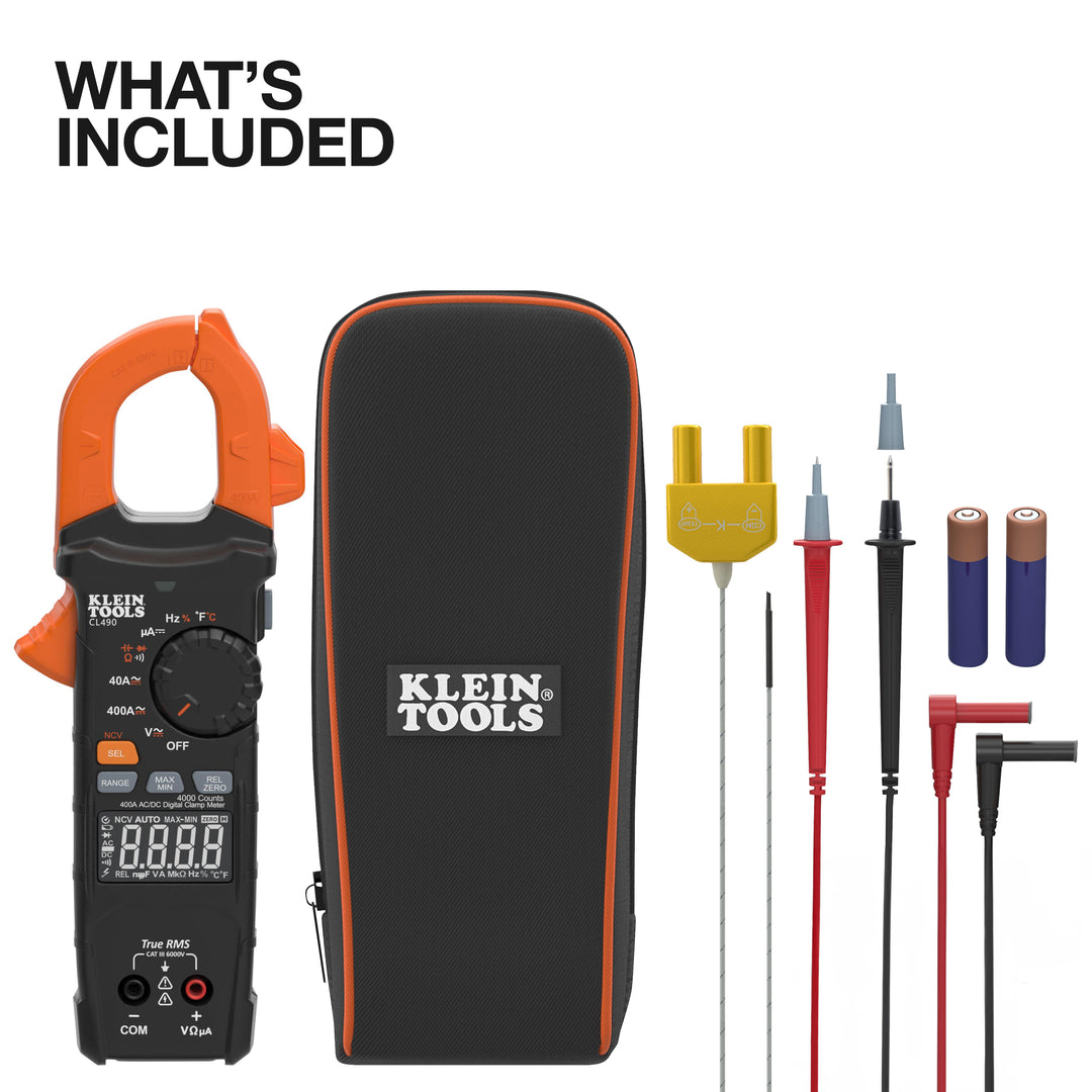Klein Tools CL490 400A AC/DC Dual-Display Auto-Ranging Digital Clamp Meter