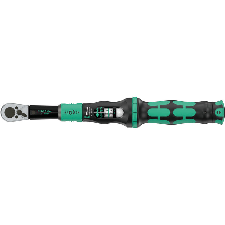 Wera Click-Torque Lock A 6 Torque wrench, adjustable, Torque Lock function, reversible ratchet, clockwise torque operation, 2.5-25 Nm