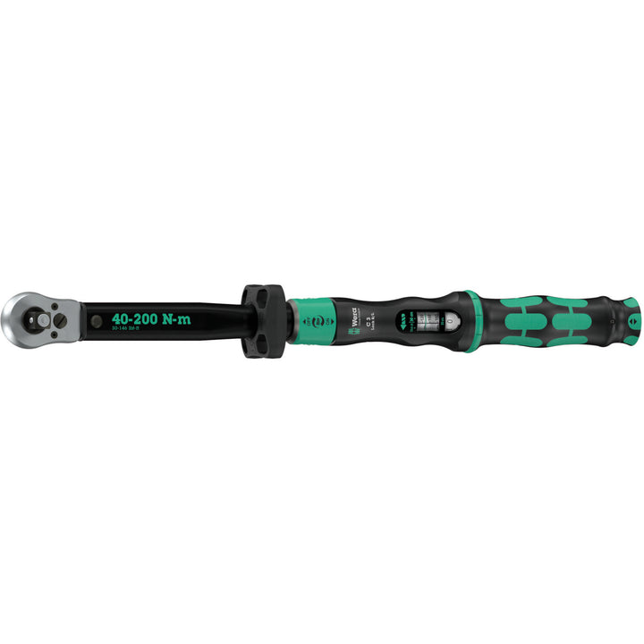 Wera Click-Torque Lock C 3 R/L Torque wrench, adjustable, Torque function, square head insert (1/2"), clockwise/counterclockwise torque operation, 40-200 Nm