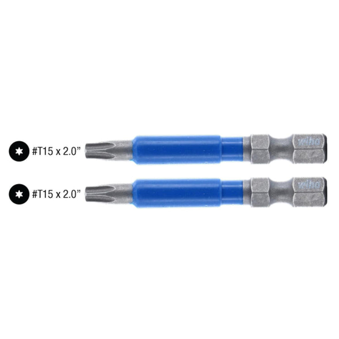 Wiha Tools 70218 TerminatorBlue Impact Bit TORX T15 - 2 Inch - 2 Pack