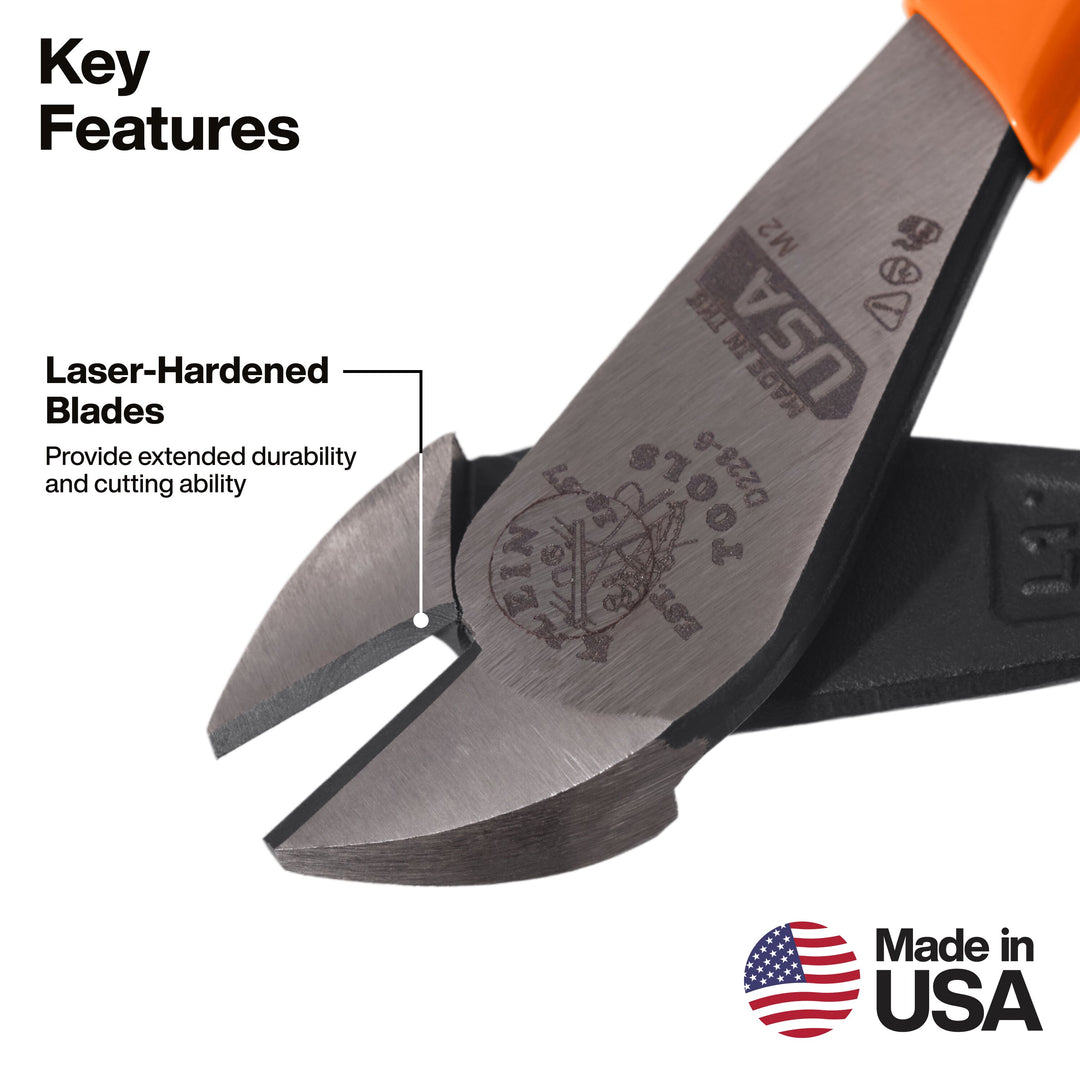 Klein Tools D2286 Diagonal Cutting Pliers, High-Leverage, 6-Inch