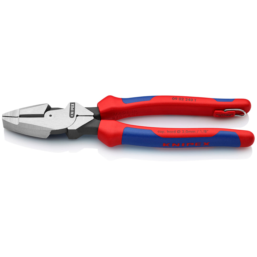 Knipex 09 02 240 T BKA 9 1/2" High Leverage Lineman's Pliers New England Head-Tethered Attachment
