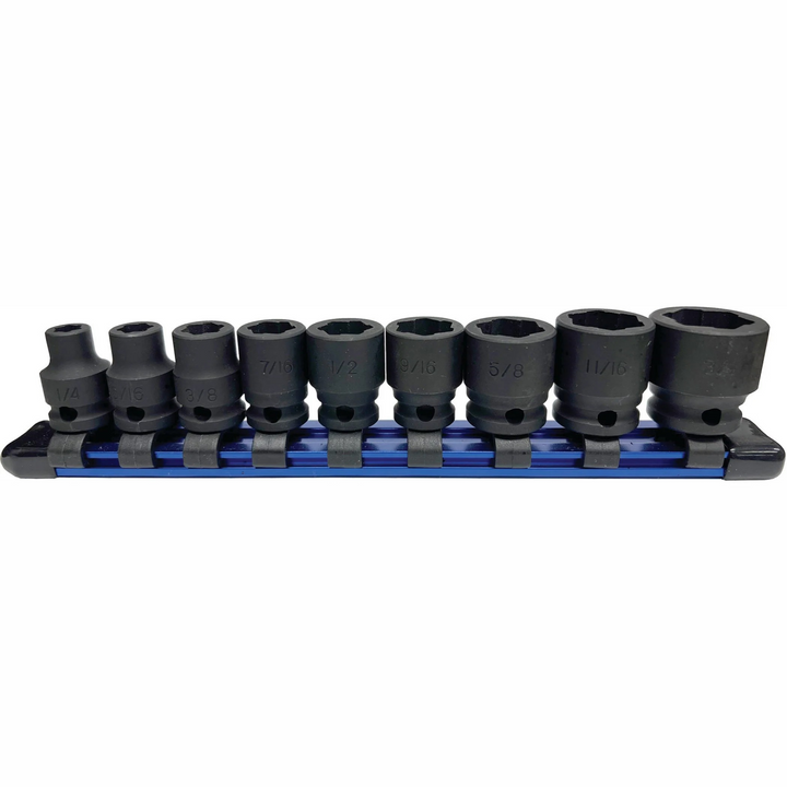 Bondhus 83137T Set 9 External Twist Socket Set, 3/8" Dr, 1/4" - 3/4"