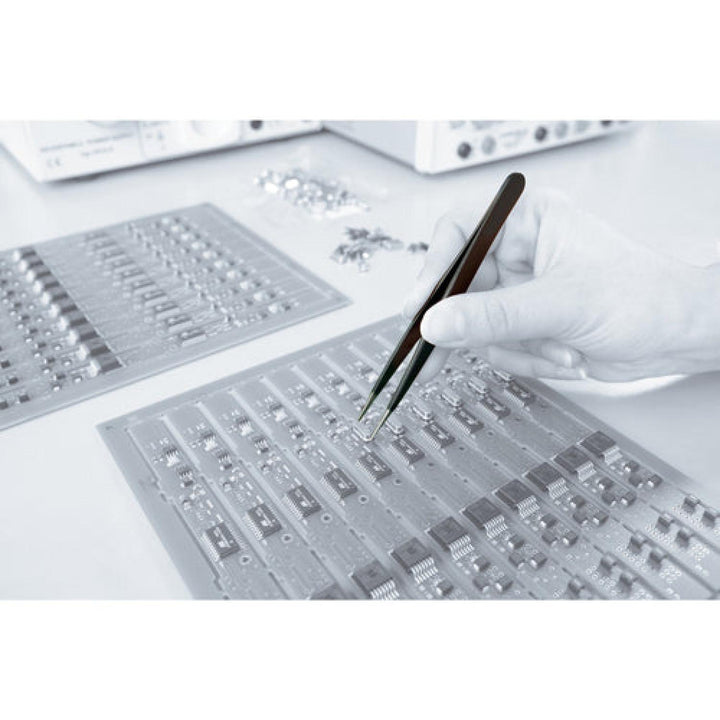 Wiha Tools 44523 ESD Tweezers, Long Rounded