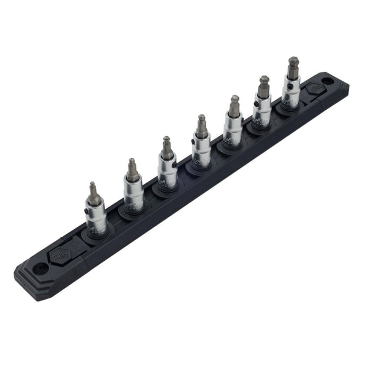 Wiha Tools 71398 Ball End Hex Inch Bit Socket Set, 1/4" Square Drive, 7 Pc.