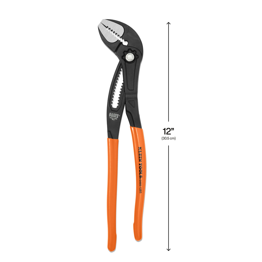 Klein Tools D50512BS Straight Jaw Quick-Adjust Pump Pliers, 12-Inch