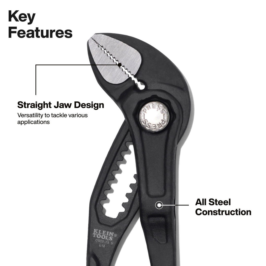 Klein Tools D5052BSKIT Straight Jaw Quick-Adjust Pump Pliers Set, 2-Piece