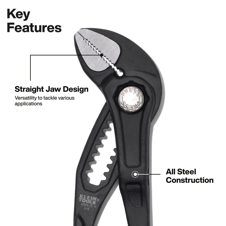 Klein Tools D5052BSKIT Straight Jaw Quick-Adjust Pump Pliers Set, 2-Piece