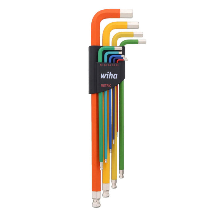 Wiha Tools 66980 Ball End Color Coded Metric Hex L-Key Set, 9 Pc.