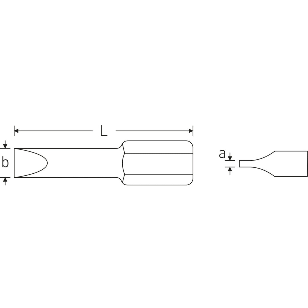 Stahlwille 08301265 1248 6.5 mm Slotted Power Bit, 1/4" Drive