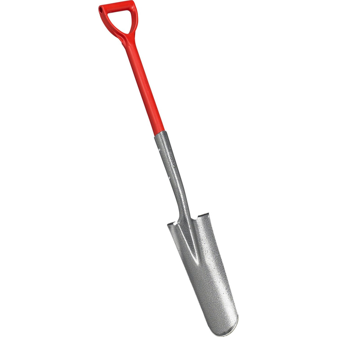 Corona SS 62130 Closed-Back Drain Spade Shovel, 14-Gauge, 27 in. Solid-Core Fiberglass D-Grip Handle