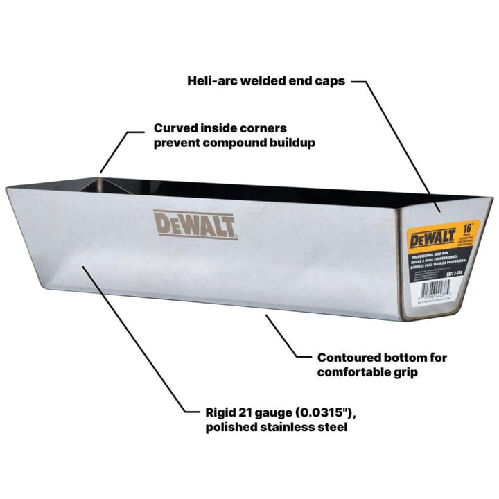 Dewalt DXTT-3-173 8/10/12 in. Stainless Steel Taping Knife Set with 16 in. Mud Pan