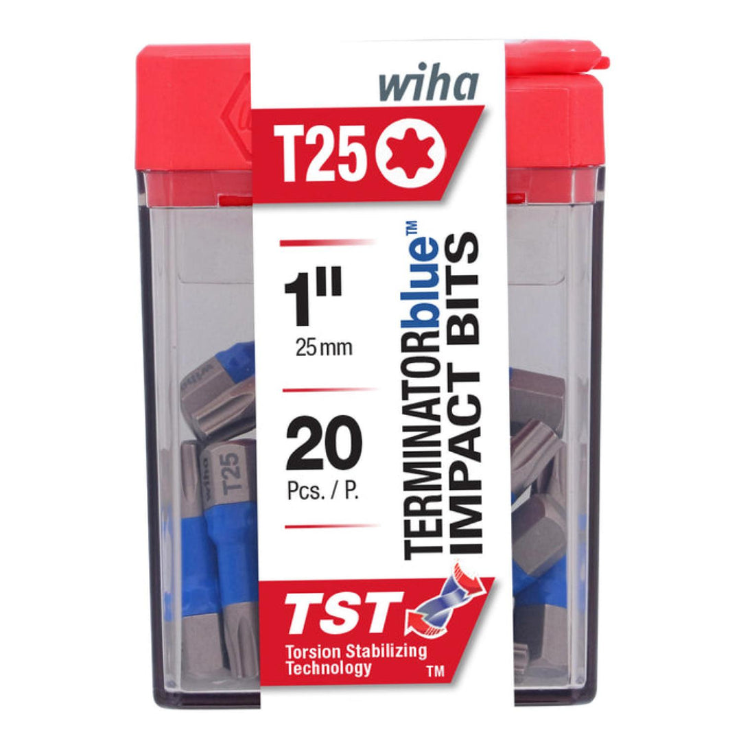 Wiha Tools 70060 TerminatorBlue Impact Bit TORX® T25 x 1 Inch - 20 Pack