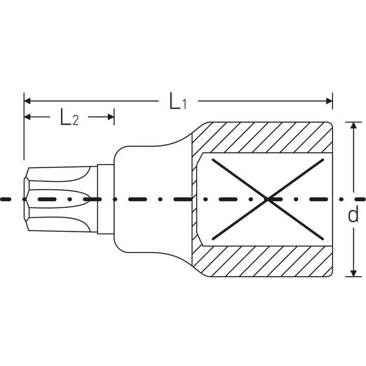 Stahlwille 05100060 TORX® Socket, 59TX 3/4"Drive T60