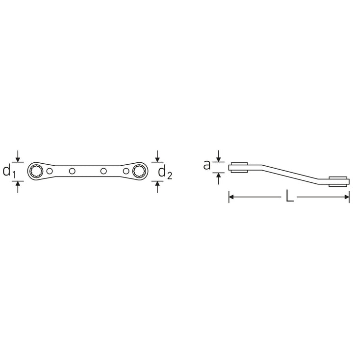 Stahlwille 41551620 26a Ratchet ring Spanner, 1/4" x 5/16"