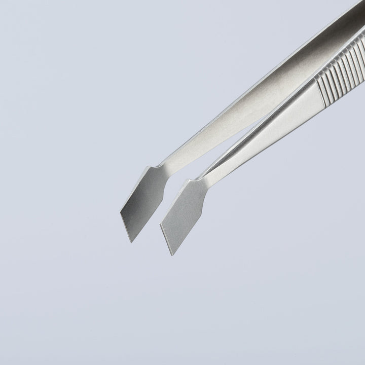 Knipex 92 01 06 4" Premium Stainless Steel Gripping Tweezers-30°Angled-Blunt Tips