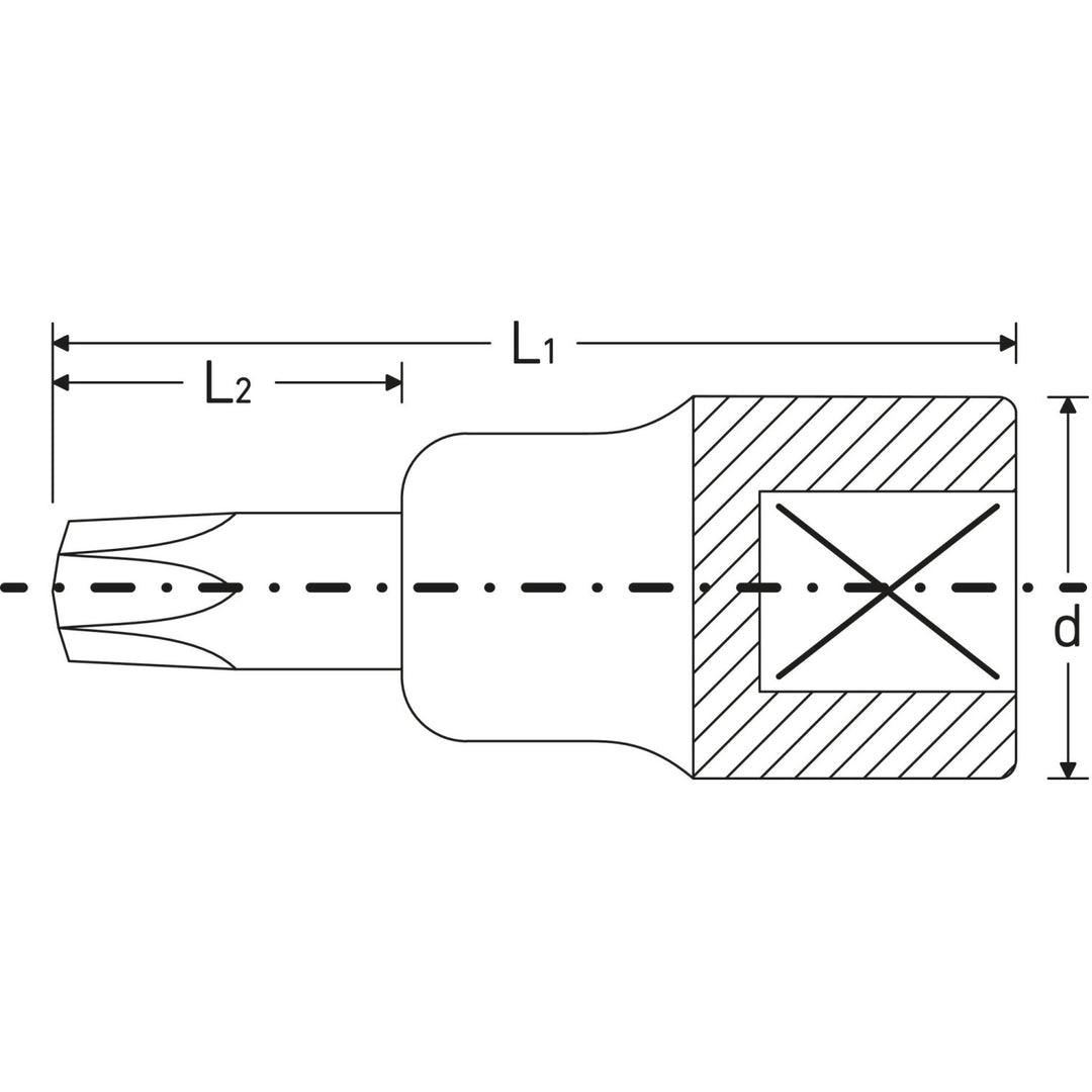 Stahlwille 03110027 54TXB 1/2" Security TORX® Socket, T27s