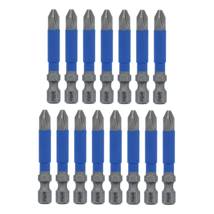 Wiha Tools 70242 TerminatorBlue Impact Bit Phillips #2 - 2 Inch - 15 Pack