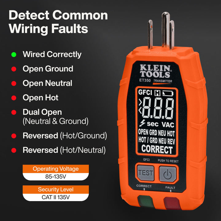 Klein Tools ET350 4-in-1 Digital Circuit Breaker Finder