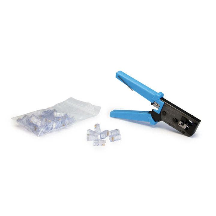 Platinum Tools 100005 EZ-RJ45 Termination Kit — Crimp Tool with 50pcs CAT5/5E Connectors