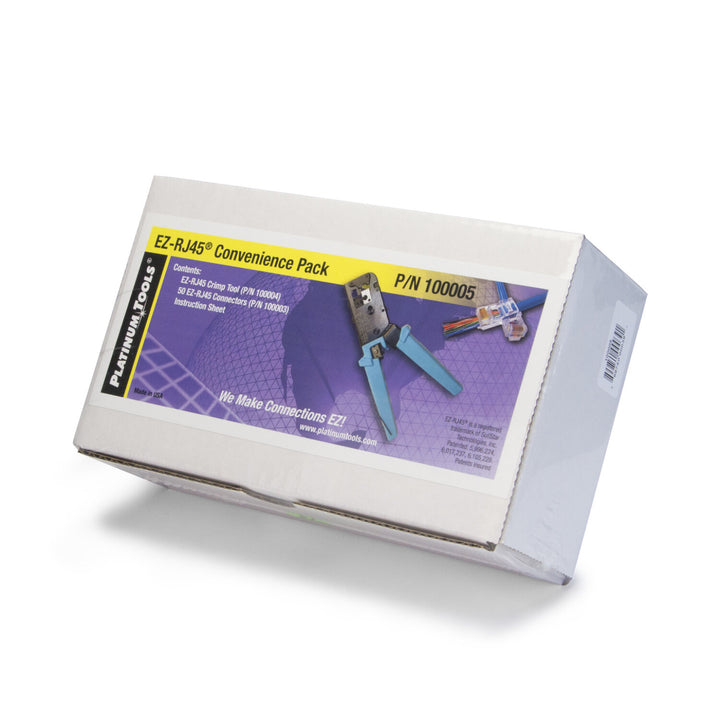 Platinum Tools 100005 EZ-RJ45 Termination Kit — Crimp Tool with 50pcs CAT5/5E Connectors