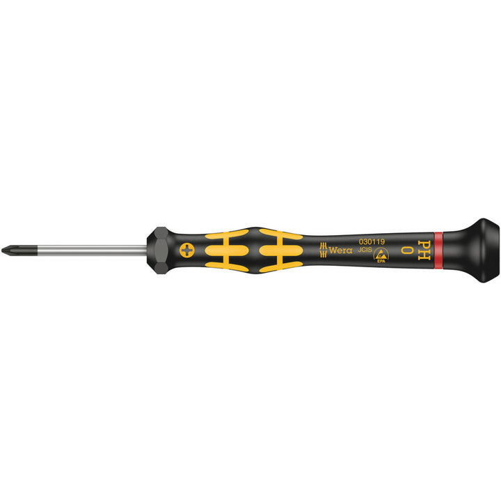 Wera 1550 PH ESD Kraftform Micro screwdriver for Phillips screws, PH 0 x 60 mm