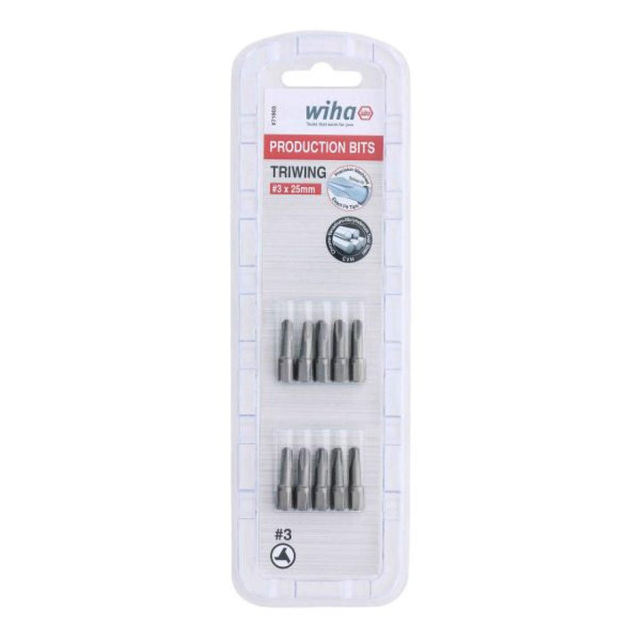 Wiha Tools 71903 Tri-Wing Insert Bit, #3 x 25 mm, 10 Pk.