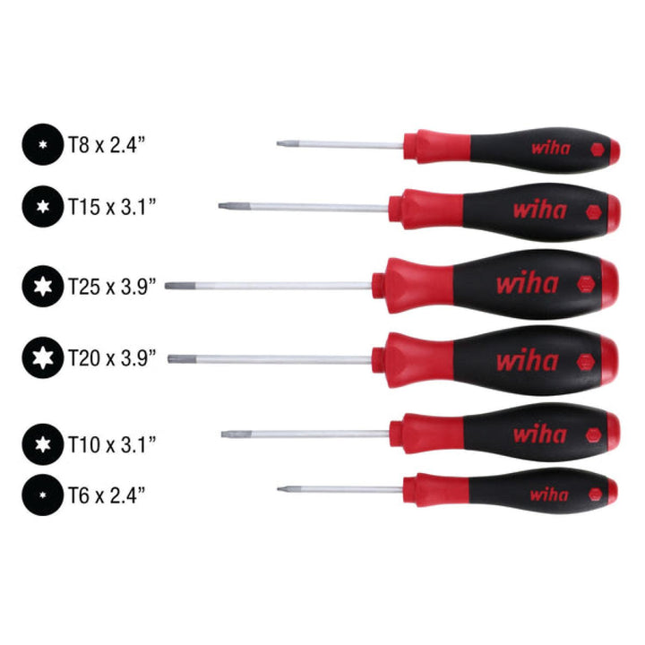 Wiha Tools 36201 6 Piece TORX SoftFinish Driver Set