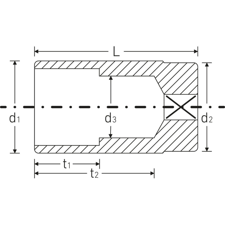 Stahlwille 03020032 51 1/2" Extra Deep 12-pt Socket, 32 mm