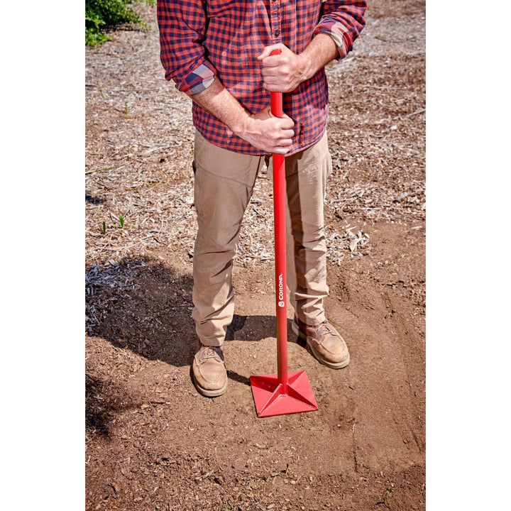 Corona UT 60055 All-Steel Dirt Tamp, 3-1/2 in. x 12 in., 58 in. Steel Handle