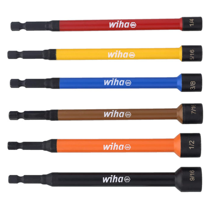 Wiha Tools 70486 Color Coded Magnetic Nut Setters Set, 6 Pc.