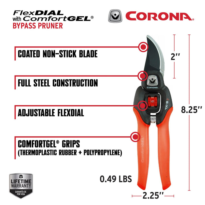 Corona BP 4214D FlexDIAL Bypass Pruner, 3/4 in. Cut Capacity