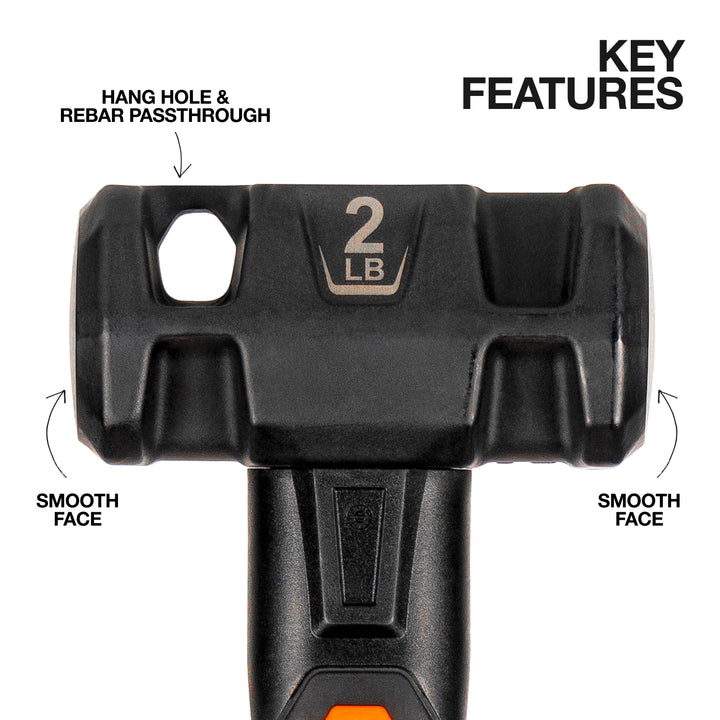 Klein Tools H80692 Fiberglass Handle Drilling Hammer, 2-Pound