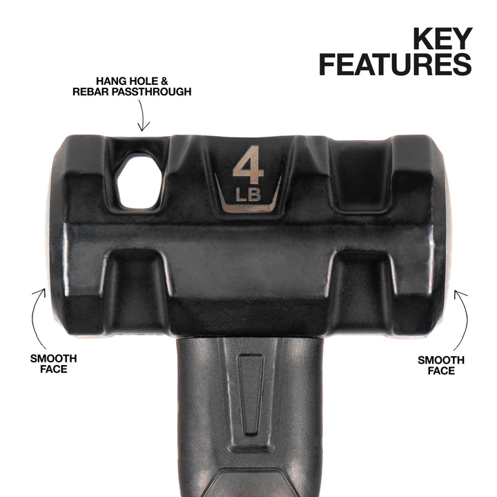 Klein Tools H80694 Fiberglass Handle Engineering Hammer, 4-Pound