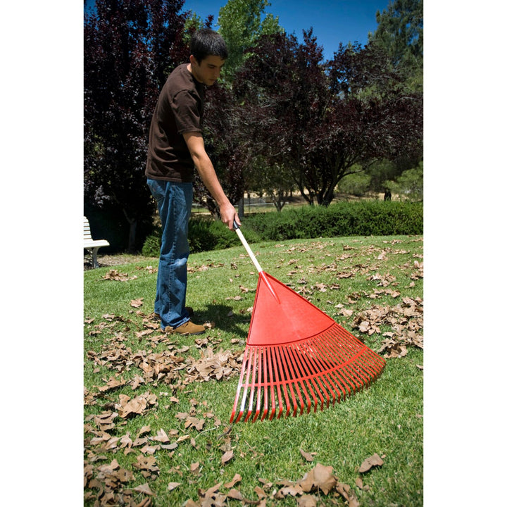 Corona RK 25024 Poly Leaf Rake, 24 in. Head, 26 Tines, Wood Handle