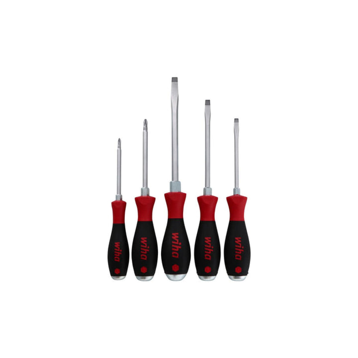 Wiha Tools 53090 SoftFinish Extra Heavy Duty Slotted 5.5mm, 6.5mm, 8.0mm/Phillips #1, #2 5 Piece Set
