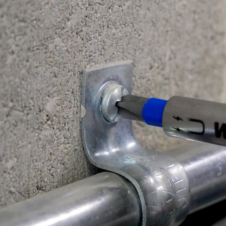 Wiha Tools 70098 8 Piece TerminatorBlue Impact Bit Set With Magnetic Bit Holder - 1 Inch Bits